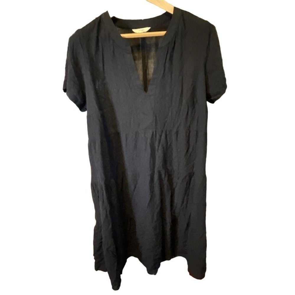 Terra & Sky NWT Black Short Sleeved Tiered Swing Dress Sz 14W